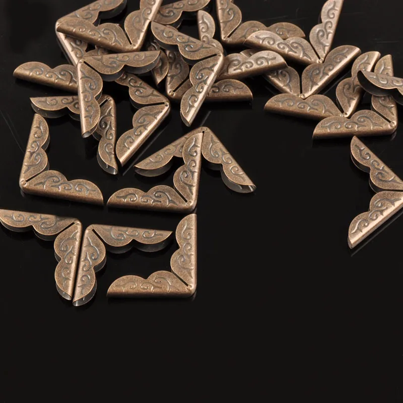 

50Pcs Book Corner Trilateral Metal Bronze For Folders Albums Menus Corner Protectors Crafts Decor Scrapbooking Accessories C1734