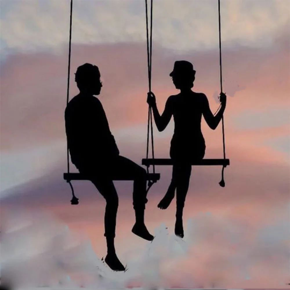 Рисунки женщин на качелях