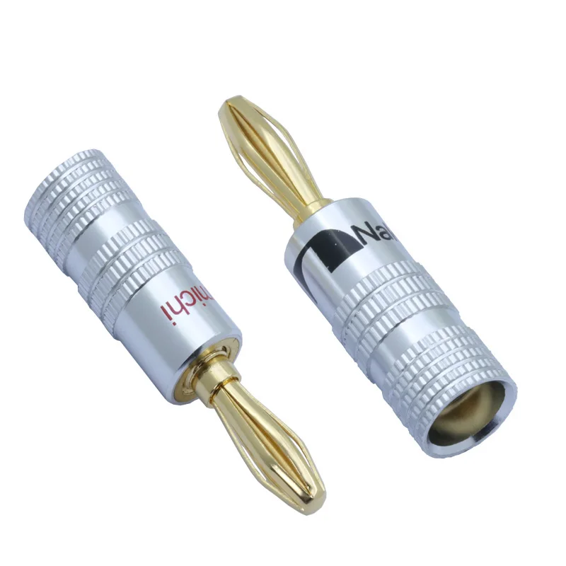 High Quality Nakamichi Speaker 4mm Banana Male Plug for Audio Speaker 24K Gold Plated Banana Connector Plug Jack (1)