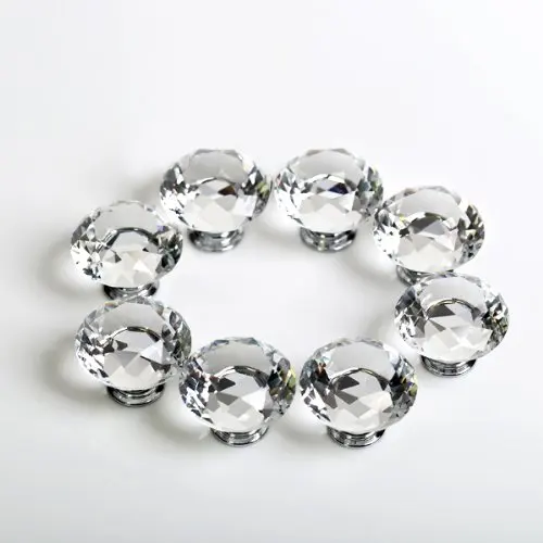 Cena 8 X LS D3020 40MM krystalicznie czyste szkło diamentowe klamki szuflada szafki kuchennej gałki + śruba dekorowanie domu