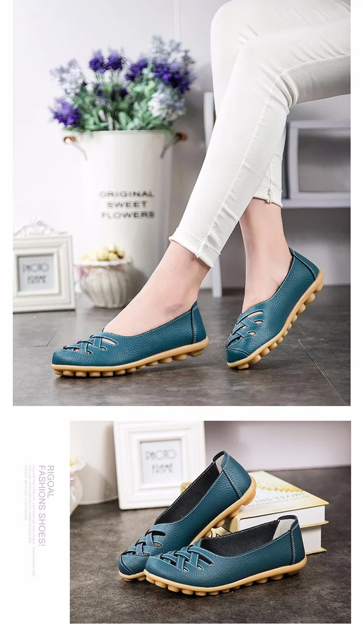 Hot Sale 2016 Spring New PU Leather Woman Flats Moccasins Comfortable Woman Shoes Cut-outs Leisure Flat Woman Casual Shoes ST181 (32)