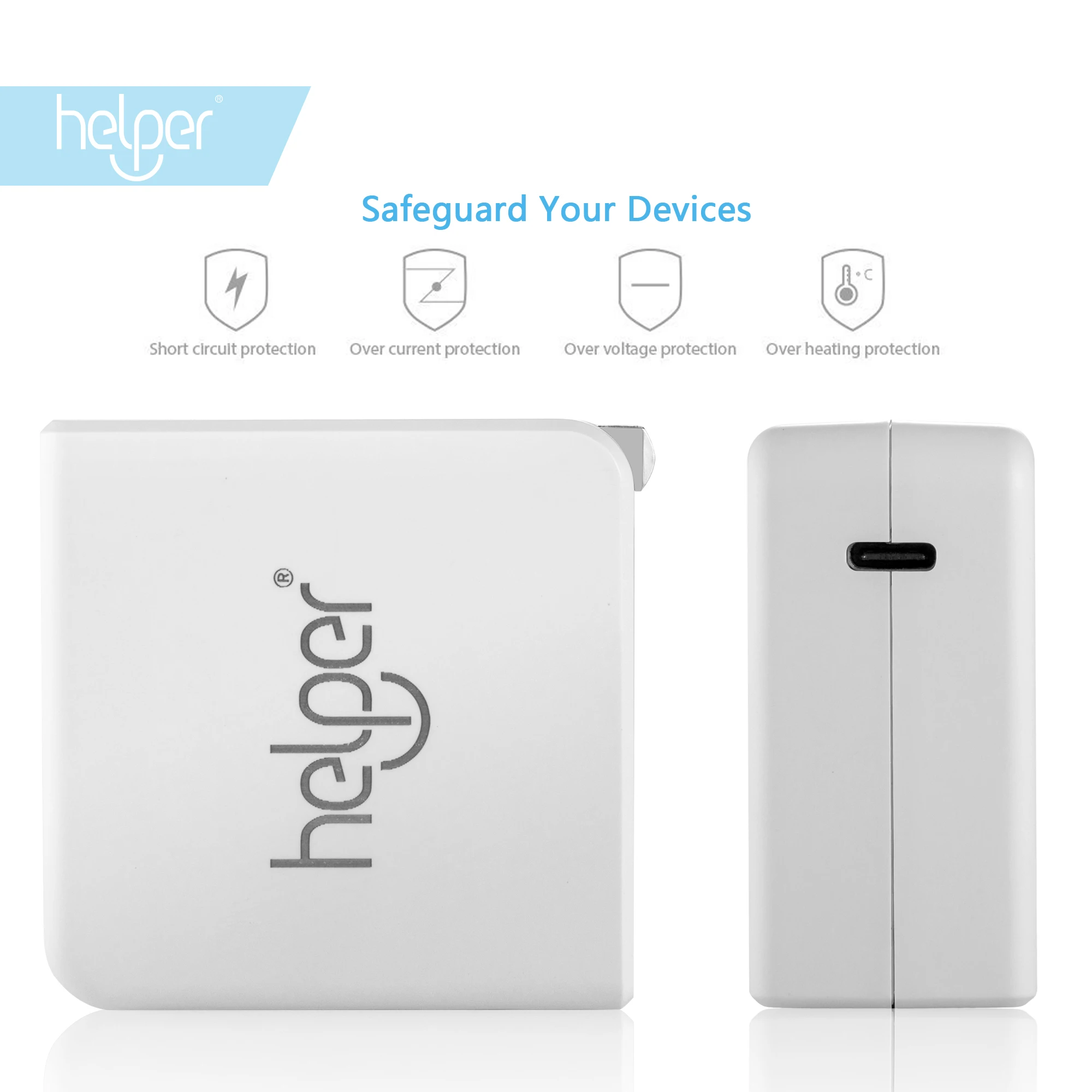 Helper 29W-65W USB Type C Wall Charger Fast Charging Power Adapter for new MacBook HUAWEI MateBook Lumia 950 950XL Nexus 5X 6P
