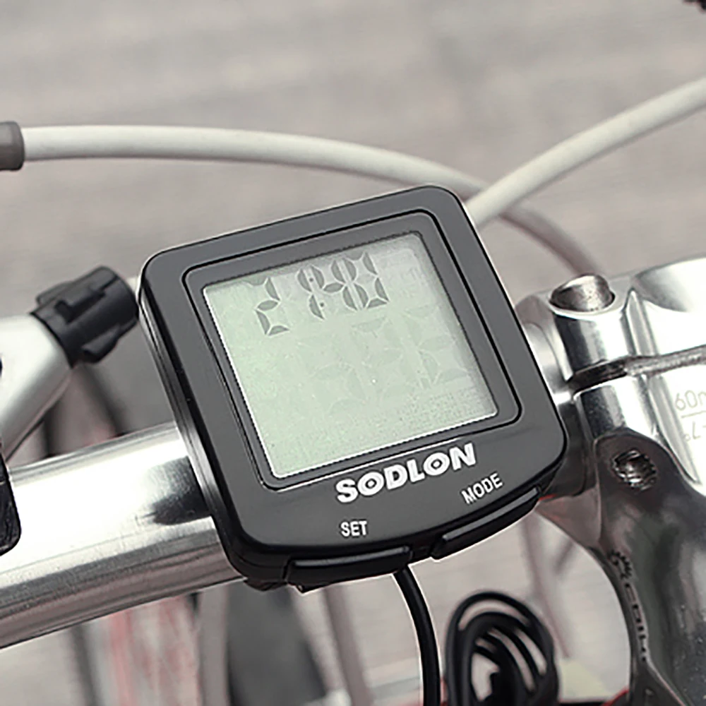 SODLON велосипедный компьютер lcd цифровой дисплей секундомер Водонепроницаемый одометр для велосипеда Спидометр ночной Светильник