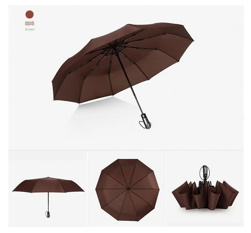 Ветрозащитный складной автоматический зонт от дождя для женщин, роскошные большие ветрозащитные зонты от дождя для мужчин и детей 10K