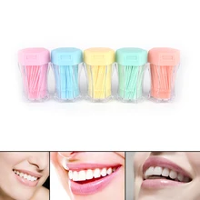 Случайный цвет 2 способа стоматологический для ротовой полости зуб выбрать пластиковые нити для зубов, зубочистки с портативным чехлом 200 шт./упак