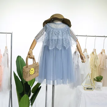 

Roimyal Wholesale 2019 summer new 3-8 year old children's bud silk screen stitching dress toddler kids cute party dresses