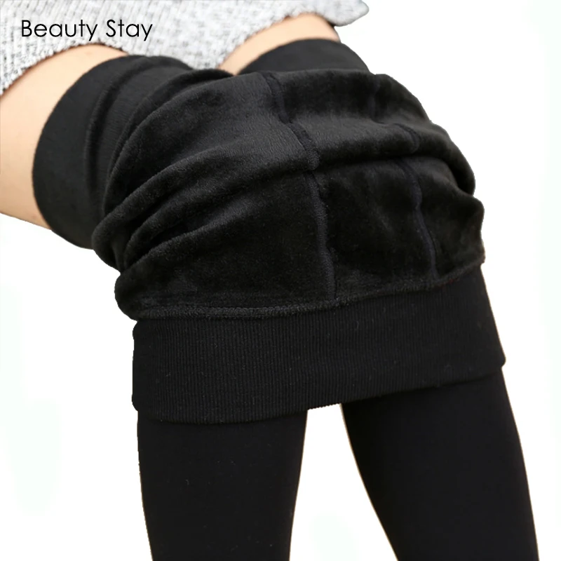 BeautyStay Autumn Winter Women Warm Leggings Thick Velvet