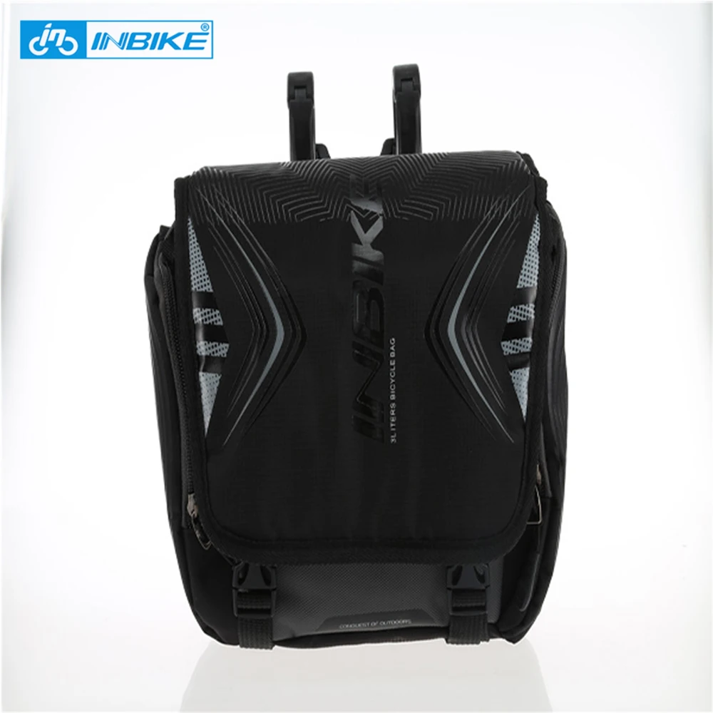 Clearance INBIKE Bicycle Handlebar Bag Bike Front Pannier Basket Hanging Bag with Waterproof Cover Bike Handlebar Pack Bicycle Accessories 2