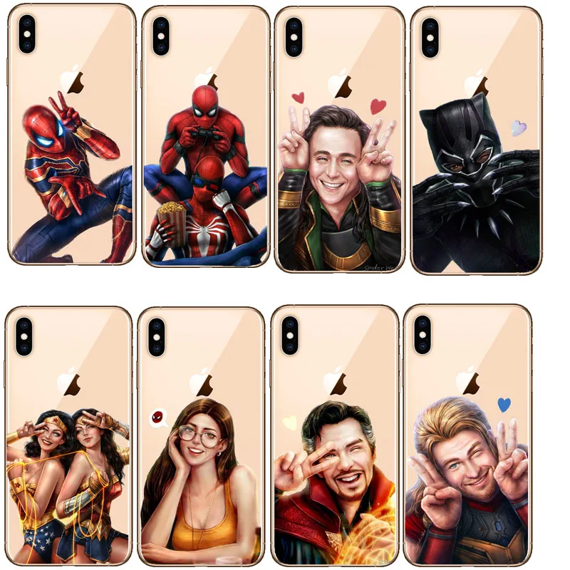 Для apple iphone 11Pro XS MAX XR 5 6 6plus 7 7plus 8 8plus X Fundas Железный человек Человек паук Росомаха
