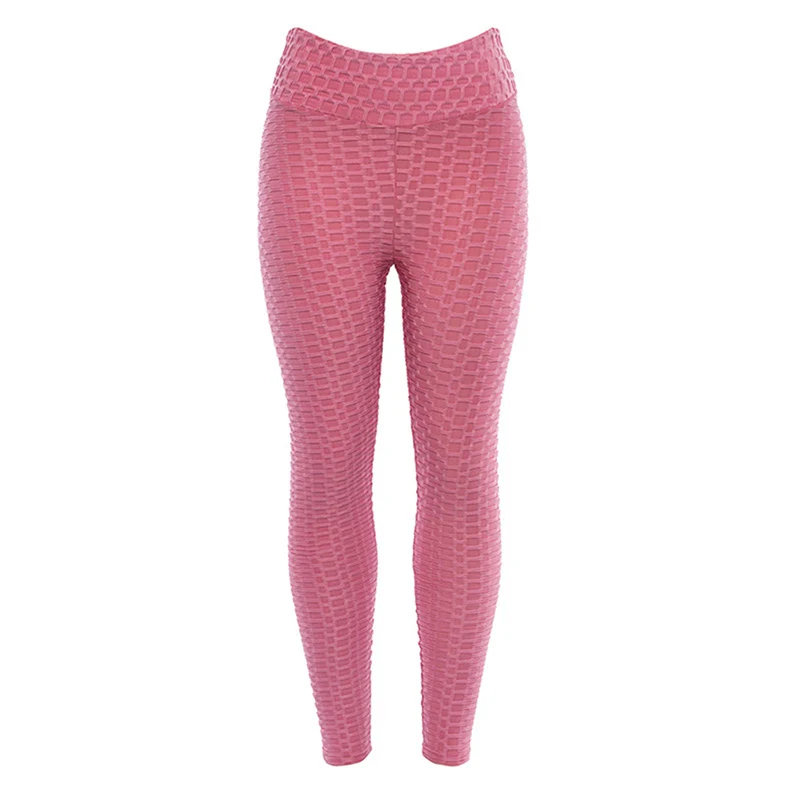 Женские спортивные Леггинсы для подтягивания ягодиц, складные леггинсы для фитнеса, тренажерного зала, Бесшовные тонкие компрессионные колготки для приседания, для бега, с высокой талией, штаны для йоги - Цвет: pink