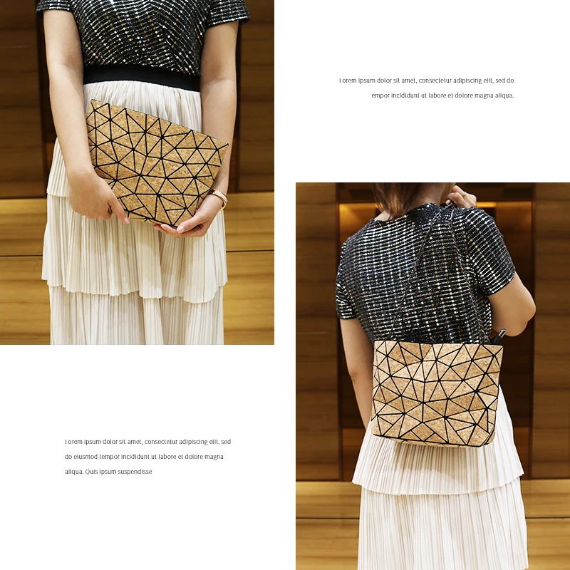 KAOGE Vegan Natural cork chain bag for women 2019 Handbag female luxury hand bags shoulder crossbody bags for women designer bao