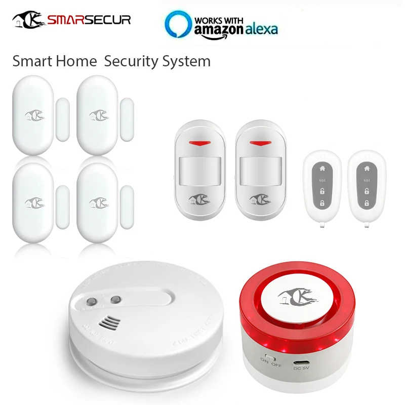 Home security Mini smart home security wifi alarm siren sensor for smart life APP compatible alexa