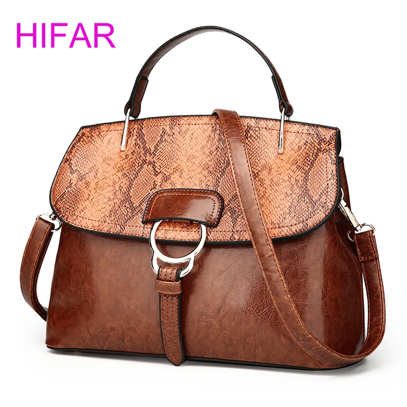 

HIFAR Vintage Serpentine Bag Women Messenger Crossbody Small Shoulder Bags For Women Pu Leather Handbags Bolsa Feminina