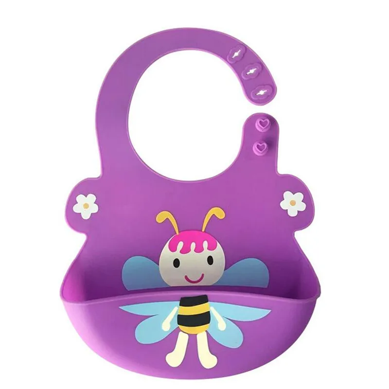 

Top Quality Baby Bibs baberos Waterproof Silicone Cute Animals Meals Pocket Newborn Infant Feeding Bibs Baby Saliva Towel