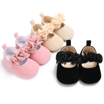 

Cute Baby Newborn Toddler Girl Crib Shoes Pram Soft Sole Prewalker Sneakers Children Anti-slip Floral Patchwork Crib Shoes 0-18M