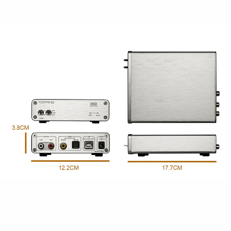 TOPPING D30 аудио декодер USB коаксиальный оптоволоконный 24 бит/192 кГц S/PDIF DAC поддержка