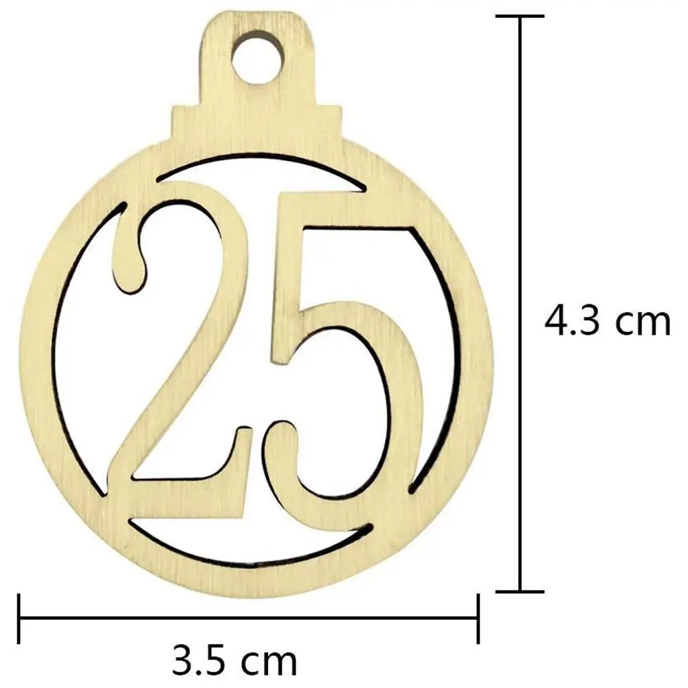 25 шт. 1-25 деревянные рождественские подарки календарь подарочные бирки Подарочная цифра бирки Рождественский обратный отсчет бирки рождественские украшения