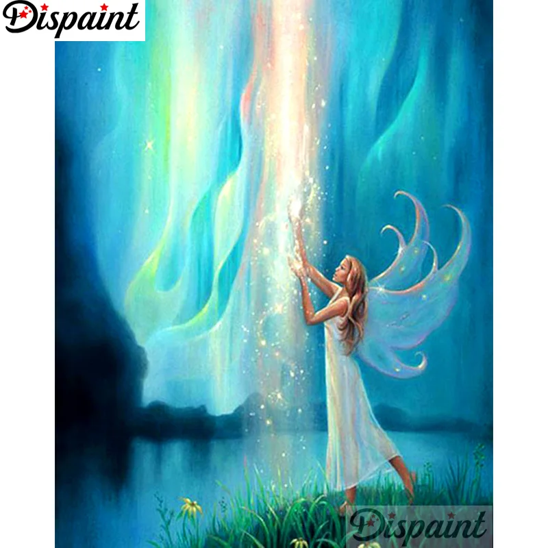 

Dispaint Full Square/Round Drill 5D DIY Diamond Painting "butterfly fairy" Embroidery Cross Stitch 3D Home Decor A12800