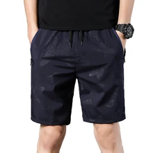 3 цвета летние новые мужские повседневные шорты с модным принтом облегающие Прямые пляжные шорты-бермуды Быстросохнущий мужской бренд