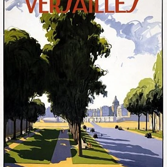 Versailles Paris France Vintage Travel Poster Print (36 x 54)