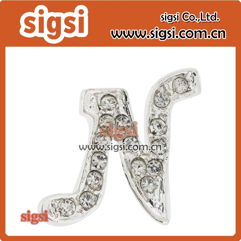 

2015 Hot selling stylish letter N rhinestone brooch for party