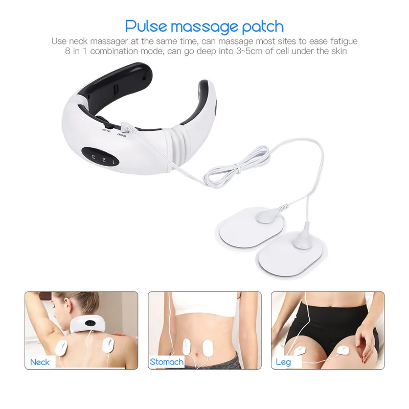 Electric Pulse Neck and Back Massager Cervical Vertebra Impulse Massage Physiotherapeutic Acupuncture Magnetic Pain Relief Tool Electric Pulse Neck and Back Massager Cervical Vertebra Impulse Massage Physiotherapeutic Acupuncture Magnetic Pain Relief Tool