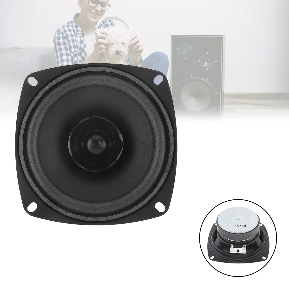 

4 Inch 15W Low Frequency Rubber DIY Speakers Unit Portable Tweeter Midrange Woofer DIY Bluetooth Speaker for Outdoors