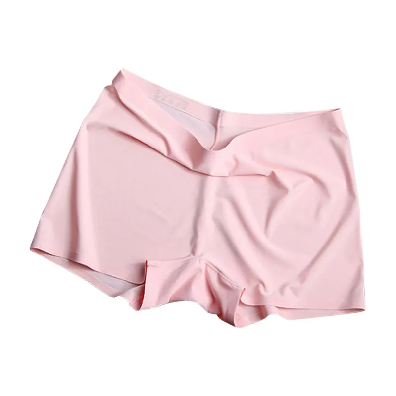 Новый размера плюс Ice Silk бесшовные пикантные дышащие защитные брюки Однотонная