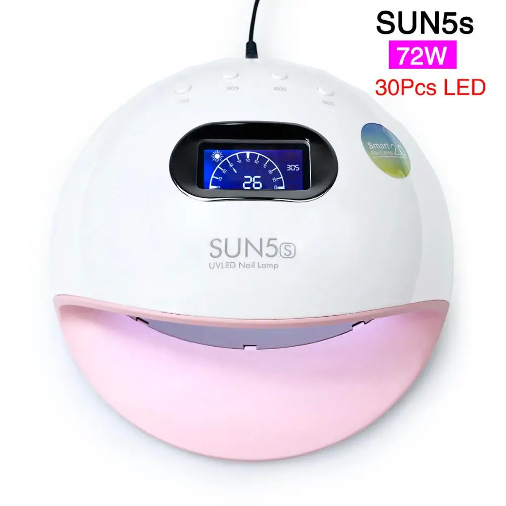 

New Fast Drying SUN5s 72W UV Light Smart LED Lamp Nail Dryer Machine Ice lamp for Curing UV Gel Polish Nail Art Tools