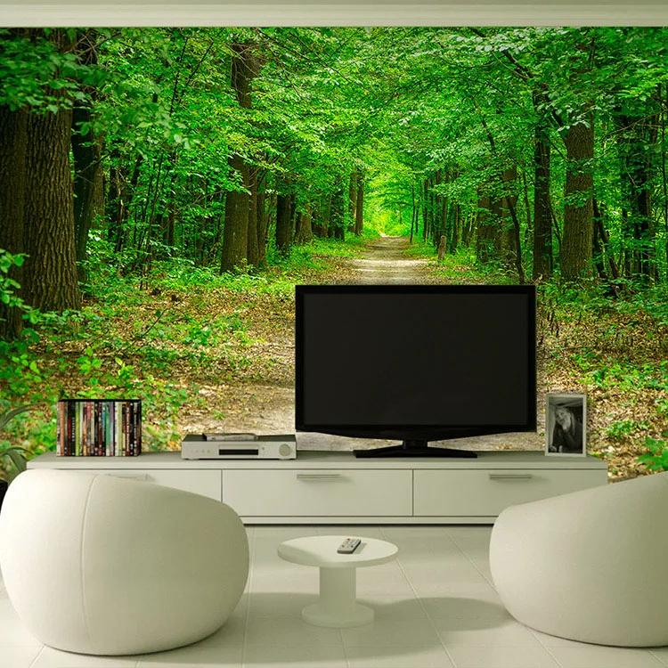 На заказ Большая фреска 3d обои Лес Дерево природа пейзаж гостиная диван тв задний план спальня ресторан