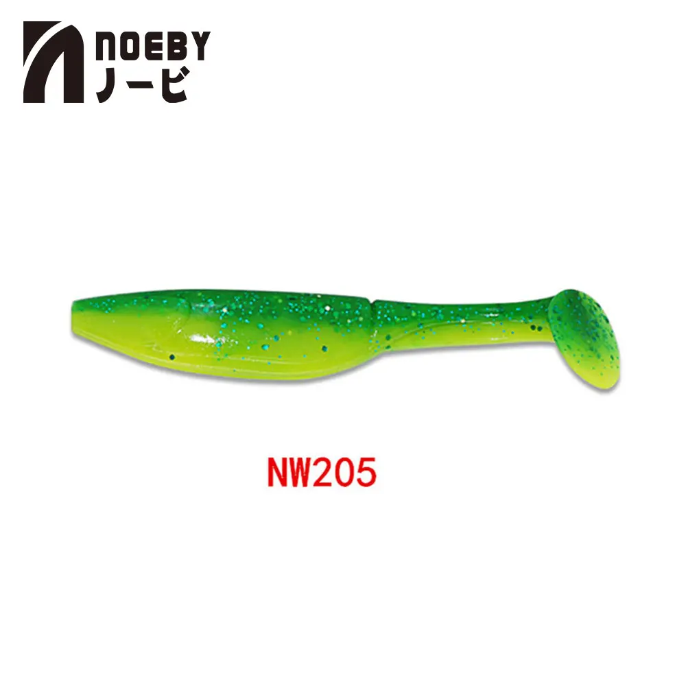 NOEBY 6 шт./лот мягкие приманки для рыбалки S8019 мягкие приманки 10 см/9 г T-Tail мягкие искусственные черви приманки 10 цветов Силиконовые Рыболовные Приманки - Цвет: NW205