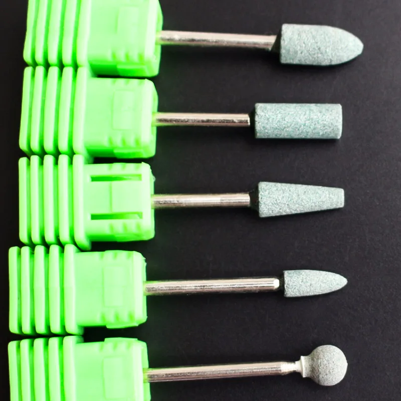1 шт зеленый цвет керамические каменные сверла для ногтей Электрический Маникюрный станок аксессуары резак пилочки для ногтей инструменты для дизайна ногтей
