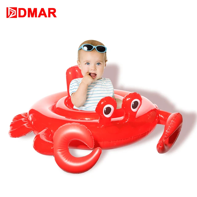 DMAR 64cm Inflatable Crab Pool Float Toys for Infants Baby Kids