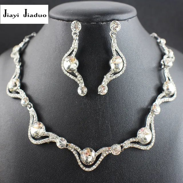 Jiayijiaduo Wedding Jewelry Sets African Beads Silver Color Necklace Jiayijiaduo Wedding Jewelry Sets African Beads Silver Color Necklace Earrings Bracelet Accessories Hot