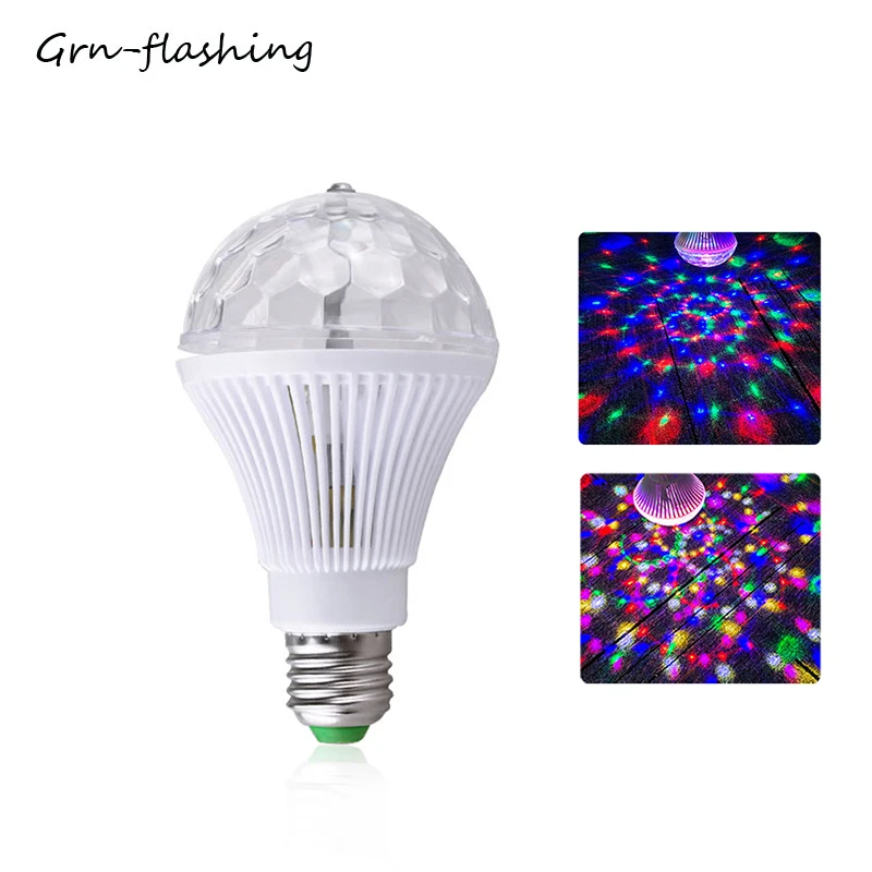 

Auto Rotating RGB Crystal Stage Light 3W 3 LED Stage Lighting Effect Lamp Bulb For Party DJ Disco Home Decoration Laser Bulb