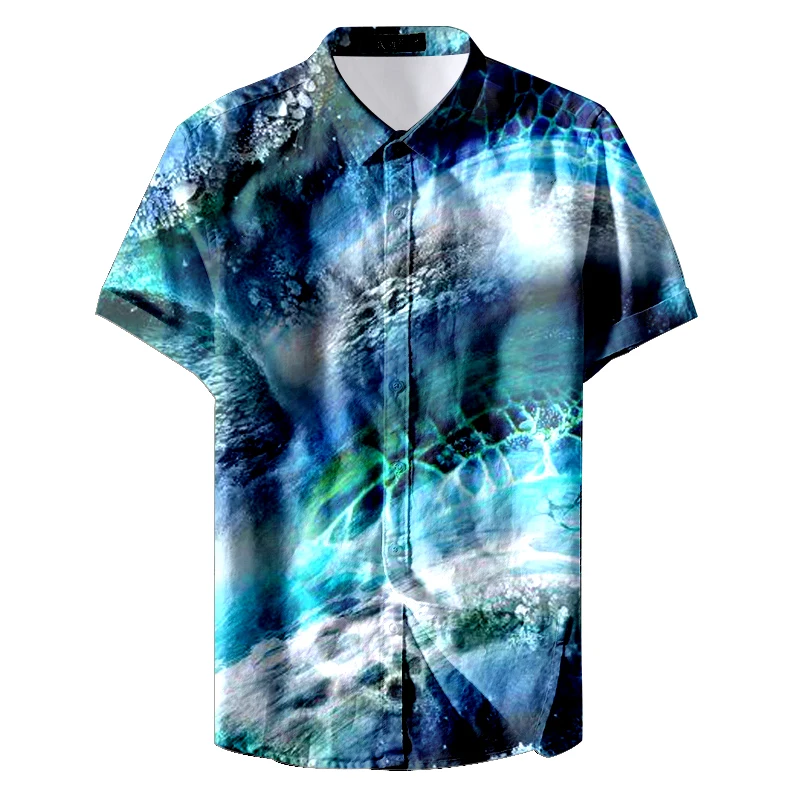 Популярная мужская рубашка с коротким рукавом Гавайская рубашка Повседневная уникальная дизайнерская крутая для мужчин
