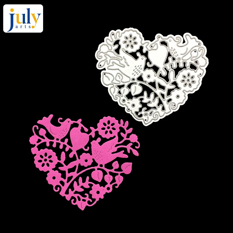 

Julyarts Flower Bird Heart Shape Cutting Dies Metal for Embossing Card Making Scrapbooking Template Stencils Craft