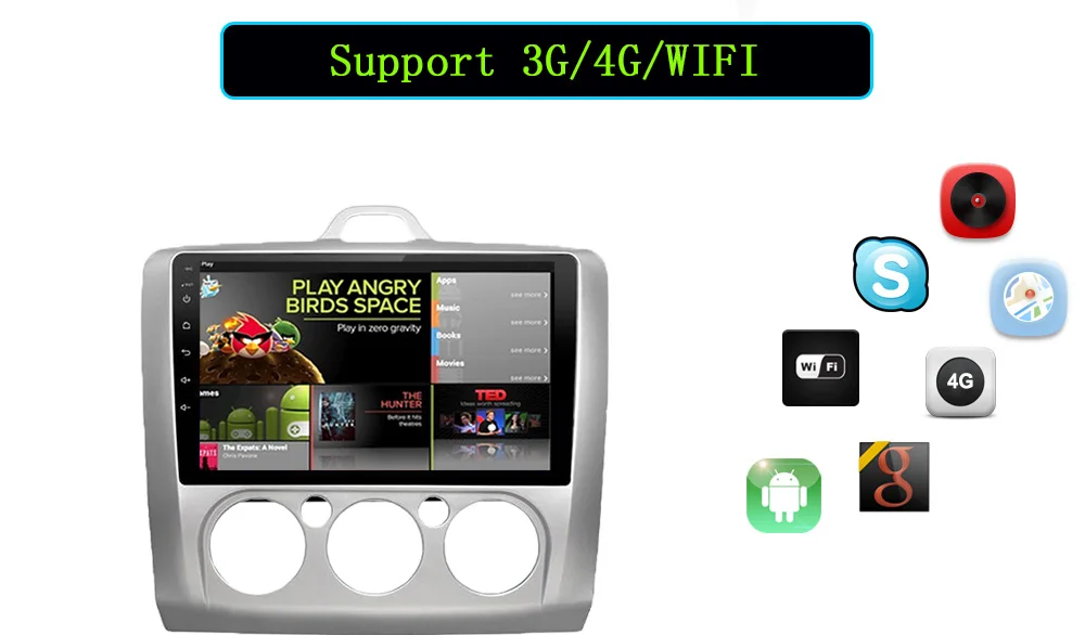 Excellent Funrover 8 cores 2 din car dvd radio player for Ford Focus 2 2004-2011 Mondeo Galaxy car gps navi multimedia stereo headunit  2G 18