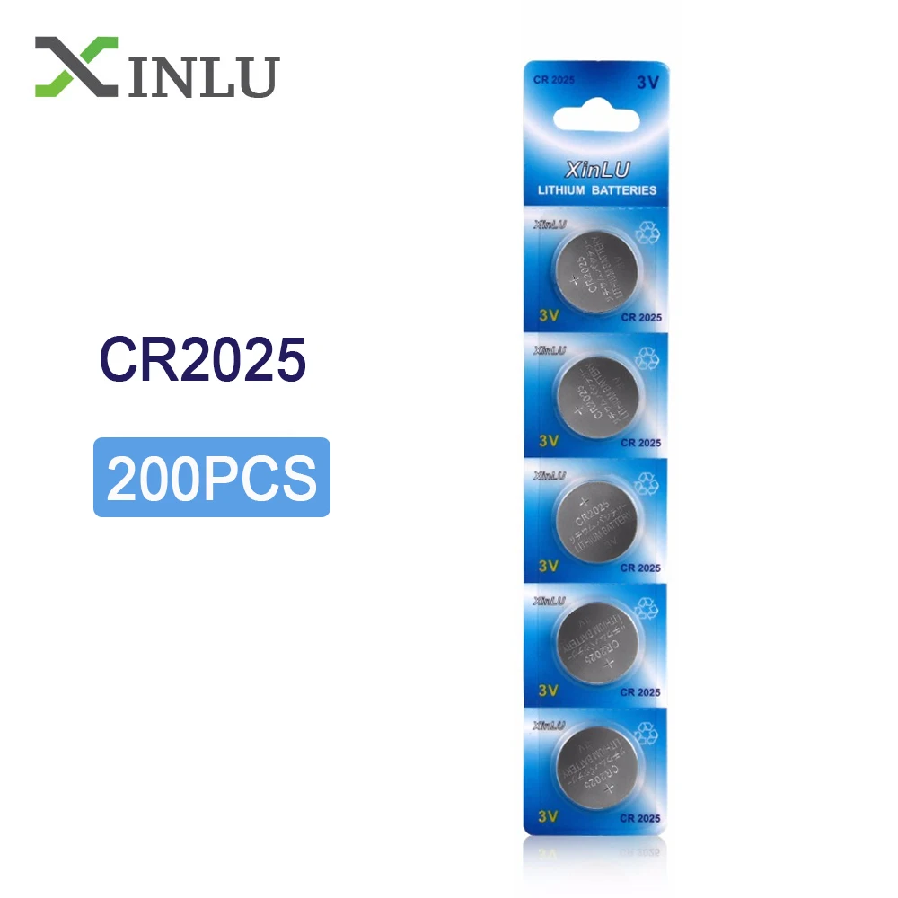 200 шт./лот = 40 пакет CR2025 DL2025 ECR2025 BR2025 2025 KCR2025 L12 литиевые плоские батареи монета батарея для мобильного часо, duct Fan батарея