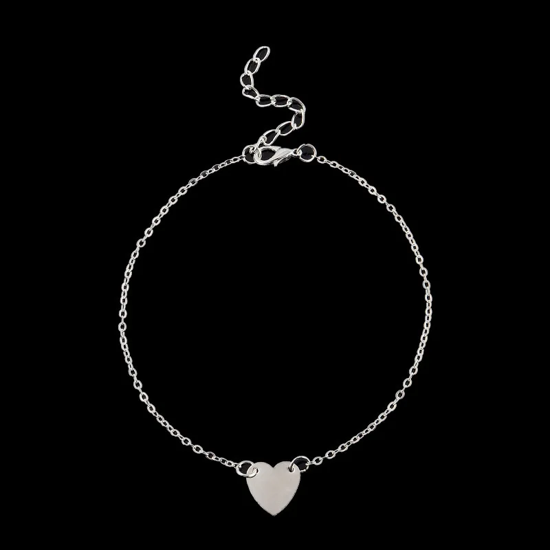 

Simple Sexy Foot/Leg/ Chain Anklets Bracelets Heart Shape Fashion Brand Vintage Jewelry For Women 2018