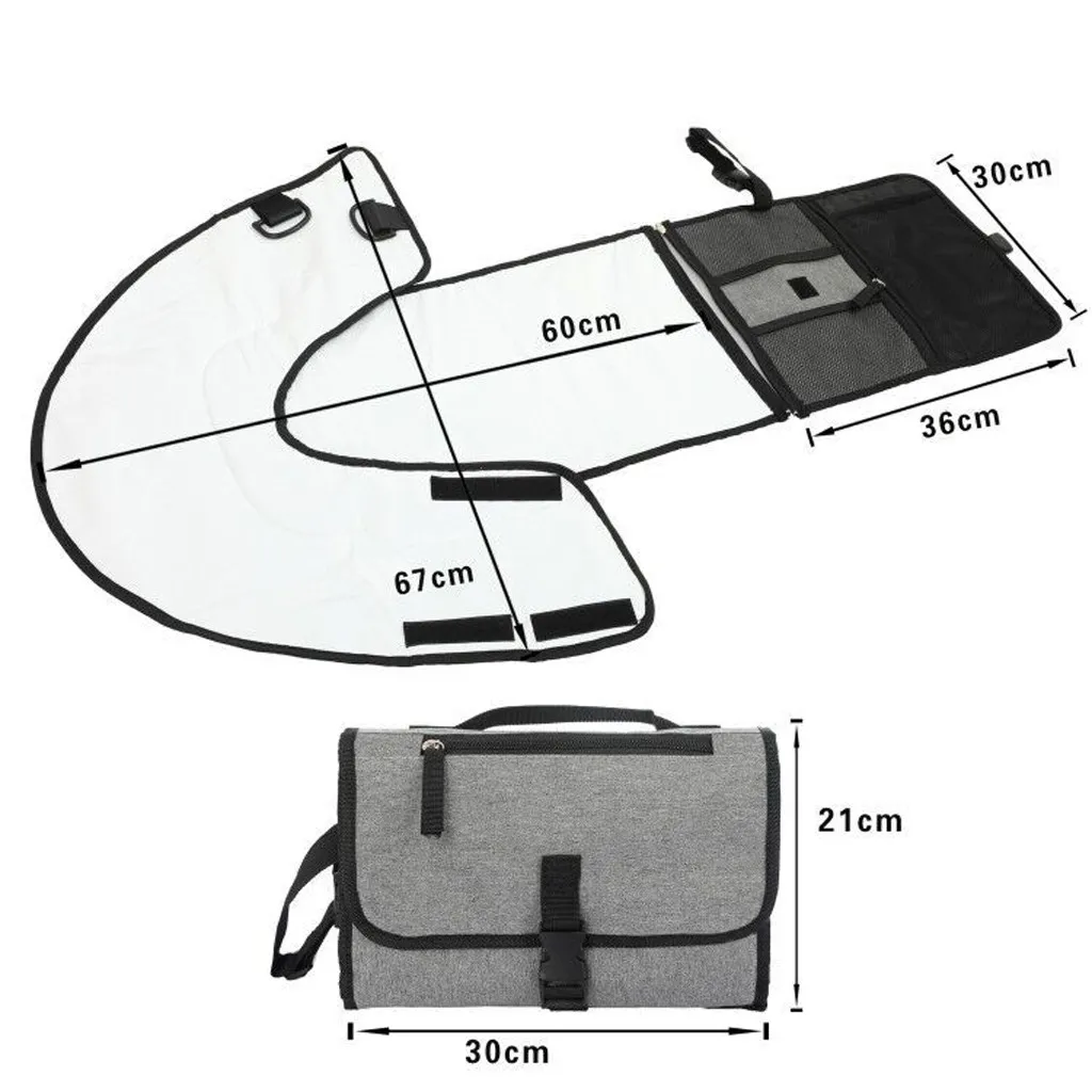 Портативная сменная станция для новорожденных младенцев, легкий дорожный домашний подгузник, коврик с карманами, водонепроницаемый