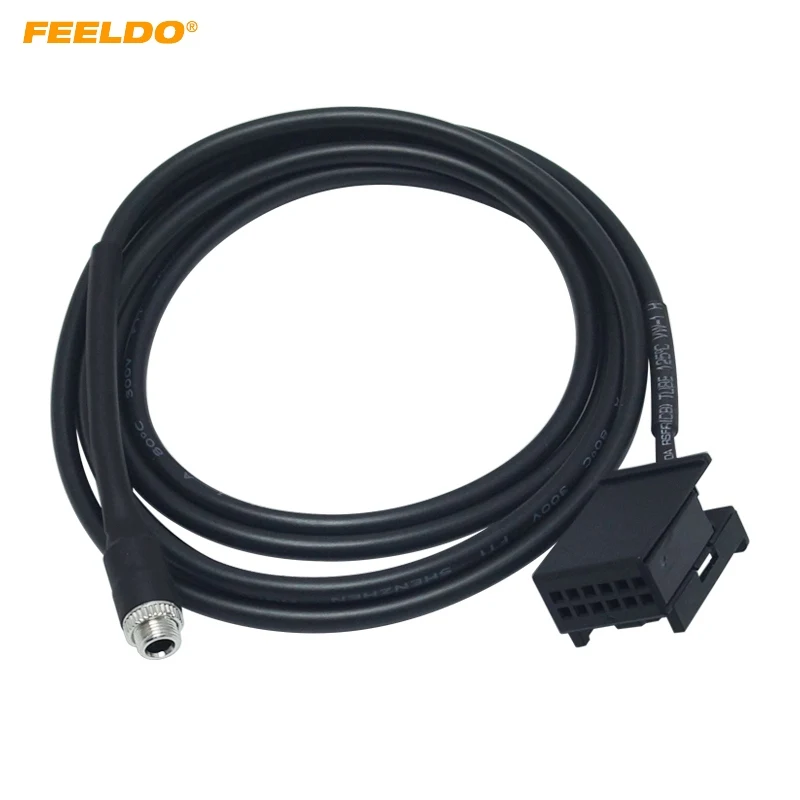

FEELDO 5pcs Car CD Radio MP3 Audio Female Jack AUX-IN Adapter Cable for Opel CD30 CD40 DVD 90 NAVI 12-Pin Port AUX Wire Cable