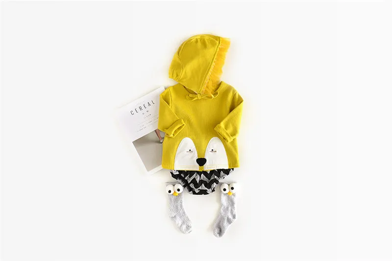 Куртка и пальто для девочек на зиму и осень, детская одежда плотная верхняя одежда для маленьких детей, пальто с рисунком лисы+ шапочка с кисточками, комплект из 2 предметов