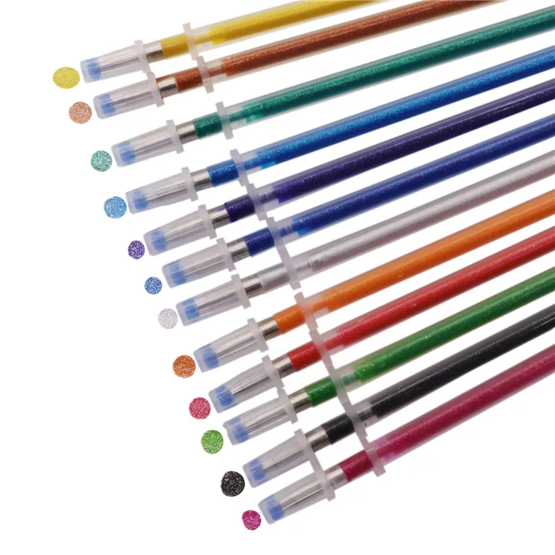 

12pcs Gel Pen 12 Colors Refills Highlighter Painted Pen 13cm Long Multicolor Drawing Refills Bullet Style Student Stationery