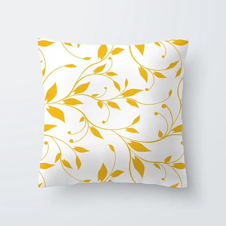 Желтый персиковый чехол для подушки с изображением цветов ананаса Фламинго букв абстрактный узор домашний Декор диванные декоративные наволочки 45x45 - Цвет: 15