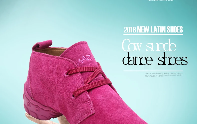 Современные кроссовки для джазовых танцев женские SASAN 8872 г. Женская обувь нескользящая подошва из термопластичной резины, высококачественная овечья кожа, красный цвет, новинка г