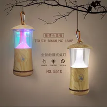 Креативный красочный деревянный ночной Светильник, портативный USB перезарядка, для помещений и улицы, RGB Светодиодный светильник с сенсорным диммером