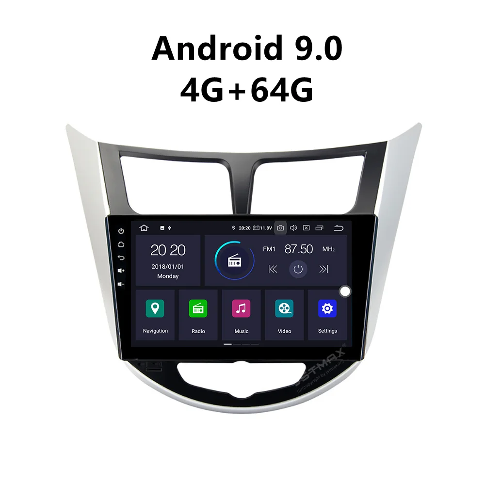 JSTMAX 9 ''Android 0 4G + 64G ISP экран автомобильный DVD Радио стерео плеер для Hyundai Verna Solaris I25