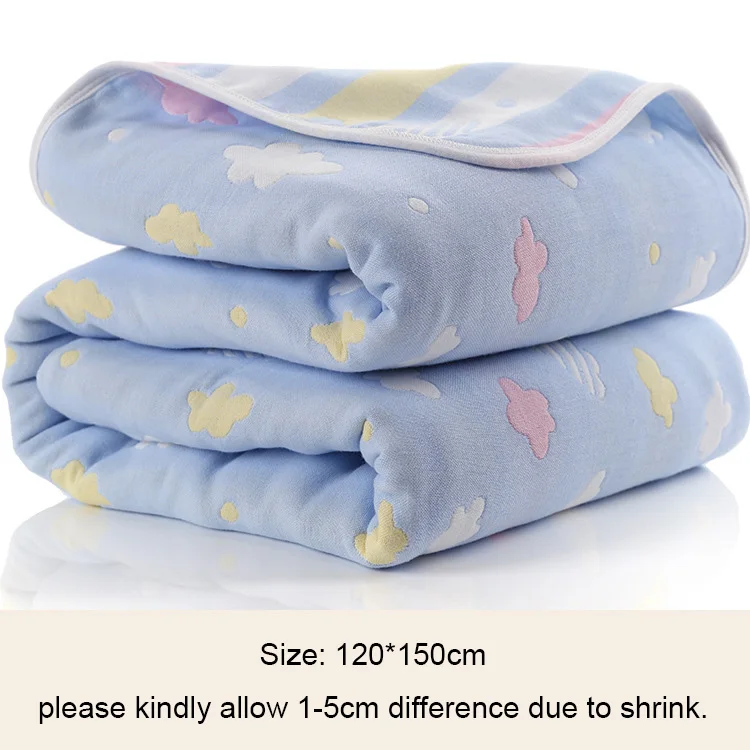 Детское одеяло, детское летнее постельное белье, квилт для софы, хлопок, детское одеяло, 6 слоев муслина, пеленка для младенцев, 120*150 см/150*200 см
