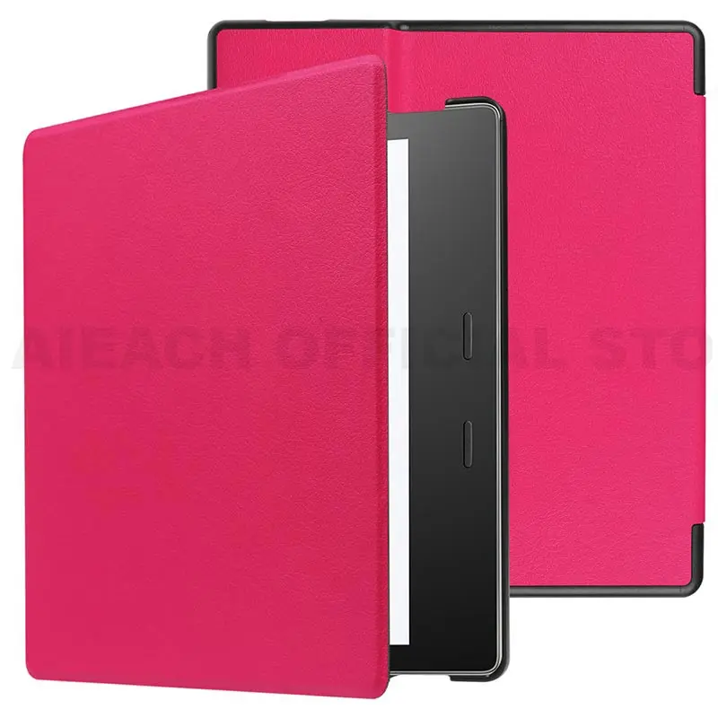 Чехол для всех новых Kindle Oasis 2 3 ", Чехол 10th /9th, Автоматический Режим сна/пробуждения, кожаный флип-чехол для Kindle Oasis 7", Чехол+ подарок - Цвет: Rose red
